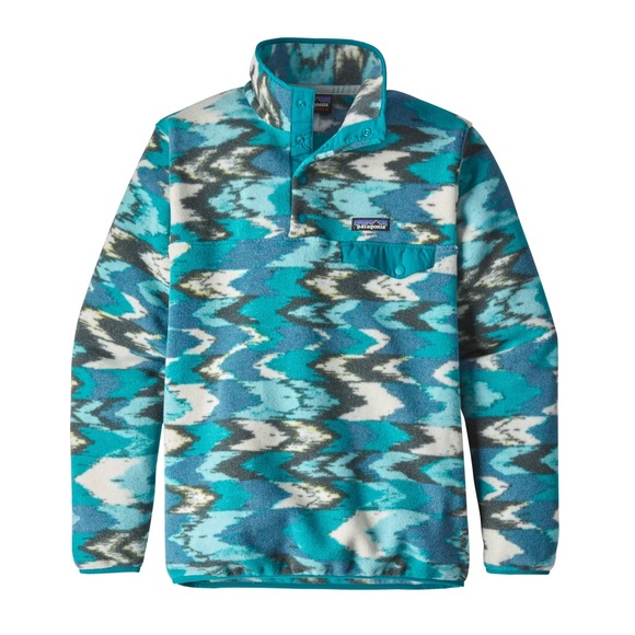 Patagonia Jackets & Blazers - Patagonia Lightweight Synchilla® Snap-T® Pullover Trout Tales: Elwha Blue Size M